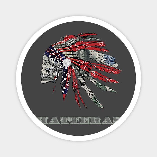 Hatteras Native American Indian Flag Money Headress Magnet by The Dirty Gringo